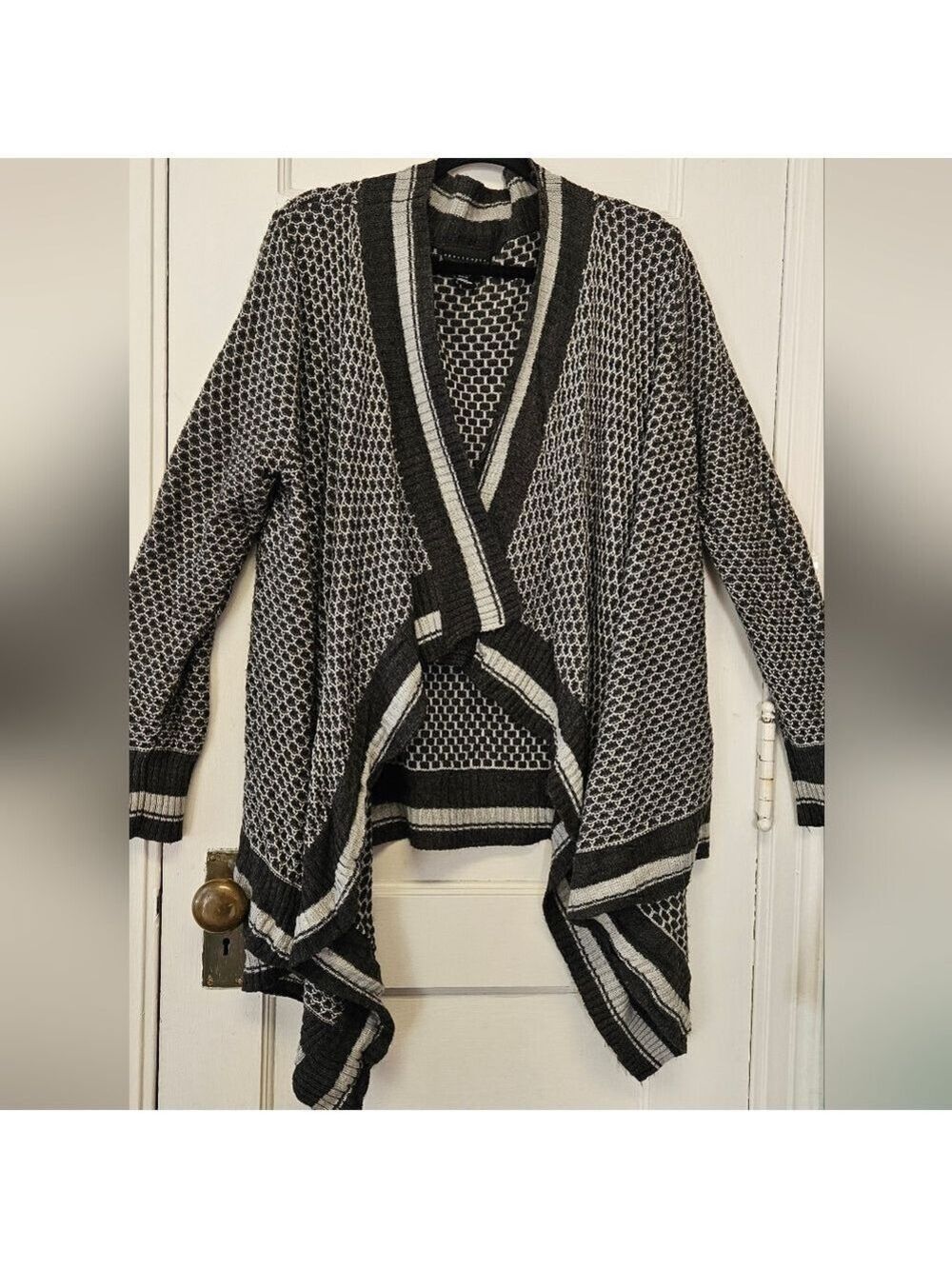 Apostrophe Women's Lagenlook Artsy Patterned Draped Cardigan Size XL